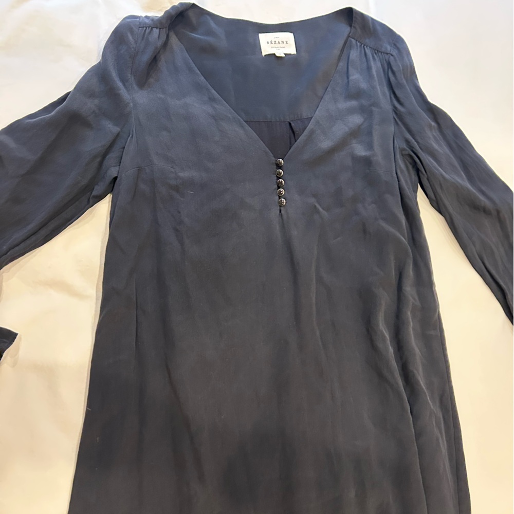 Elegant Sezane black silk dress